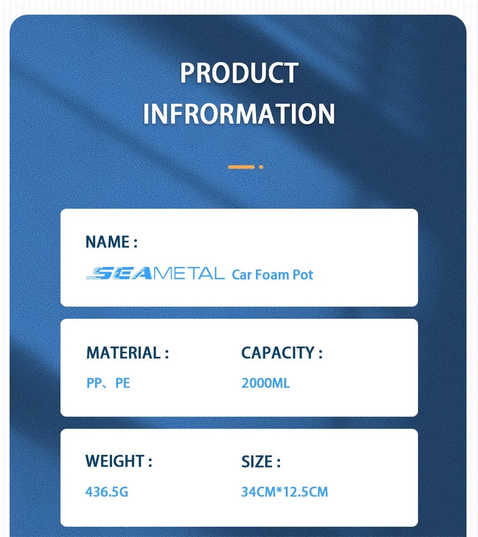 SEAMETAL 2L Car Wash Foam Sprayer - Hand Pump Foam Cannon