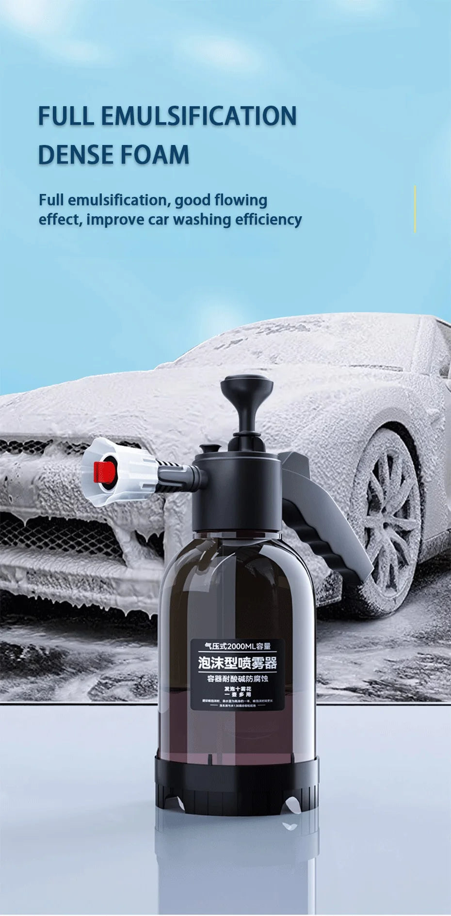 SEAMETAL 2L Car Wash Foam Sprayer - Hand Pump Foam Cannon