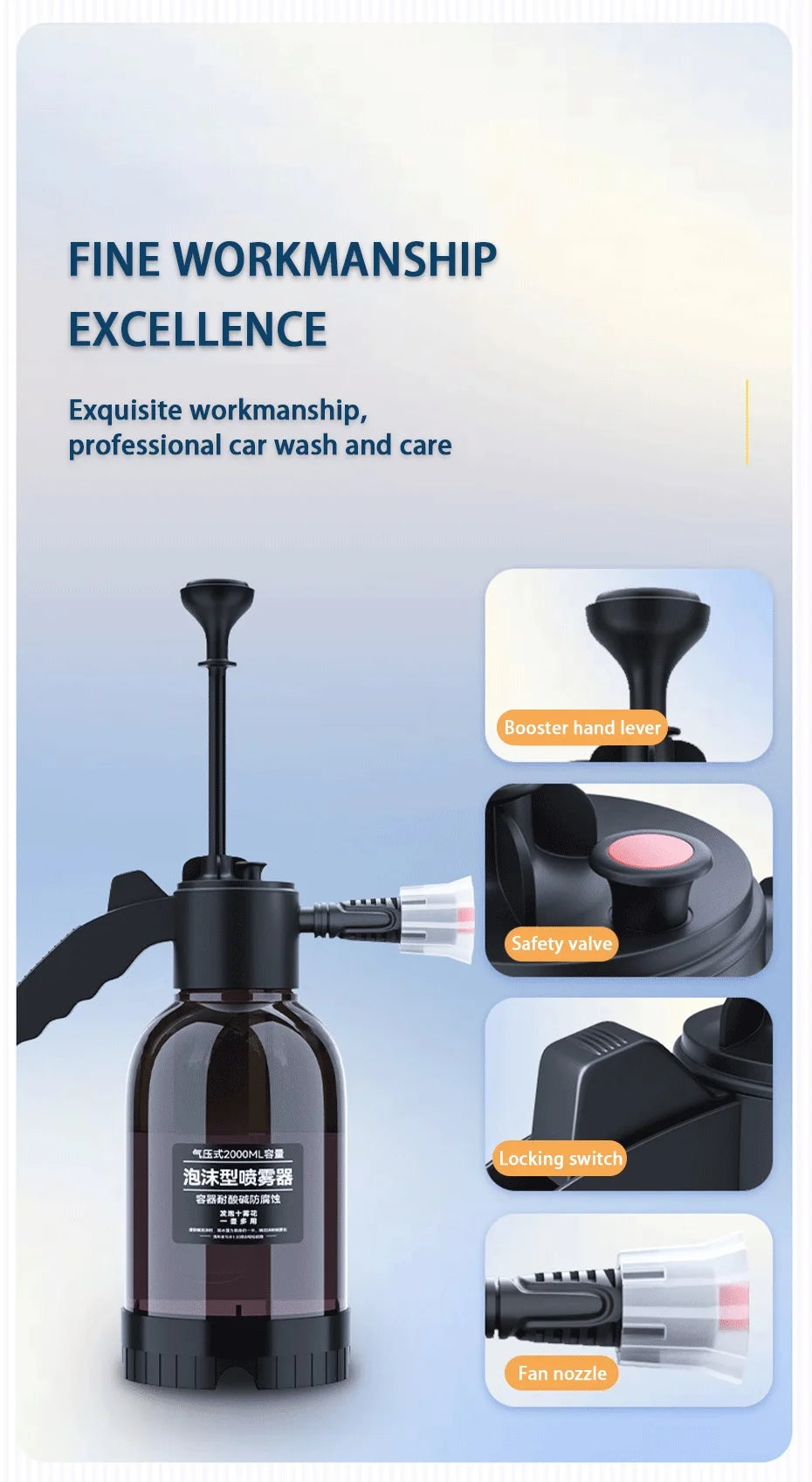 SEAMETAL 2L Car Wash Foam Sprayer - Hand Pump Foam Cannon
