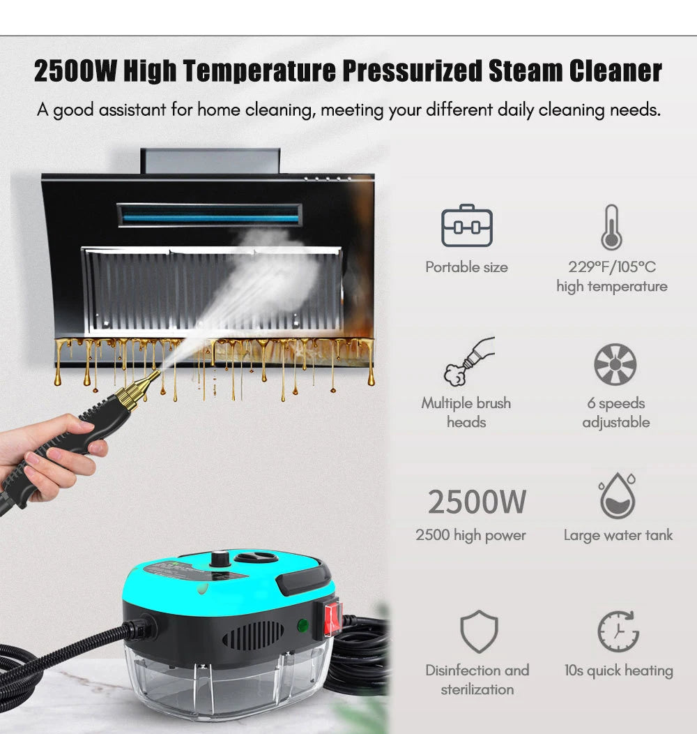 High-Pressure Handheld Steam Cleaner for Home & Car Sterilization