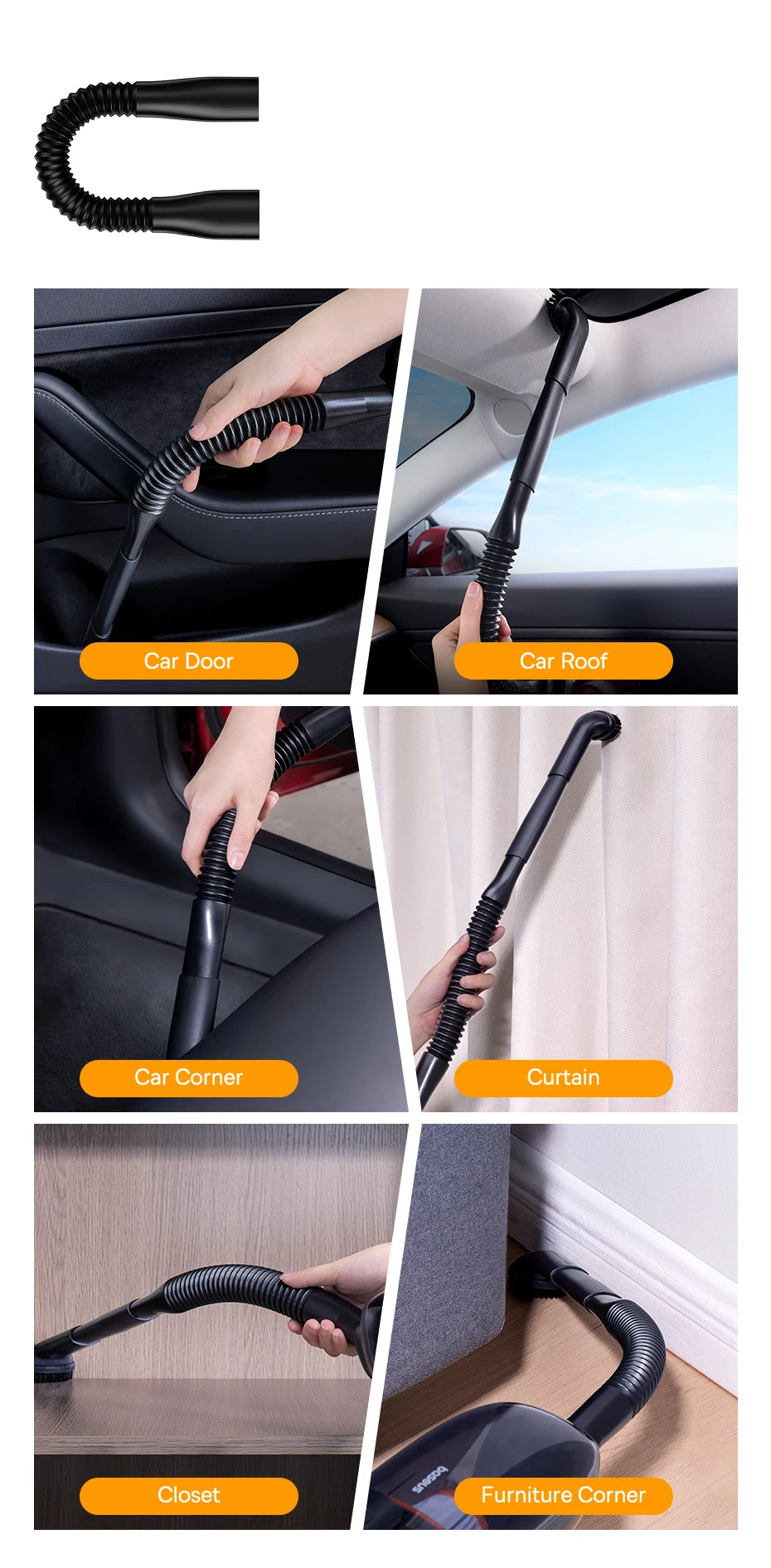 Baseus AP02 Cordless Car Vacuum with LED & Roller Brush