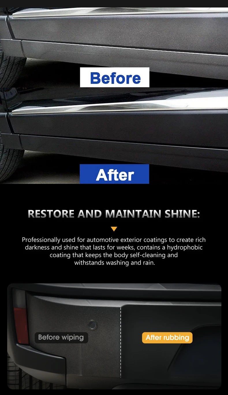 Plastic Restore Revitalizer - Long-Lasting Gloss Black Coating HGKJ 24