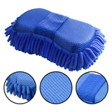 Blue Microfiber Chenille Car Wash Sponge & Glove