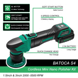 BATOCA S4 Cordless Mini Nano Car Polisher Kit with Quick-Change Heads