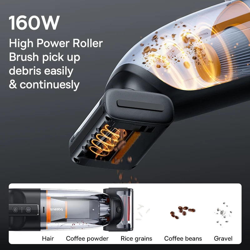 Baseus AP02 Cordless Car Vacuum with LED & Roller Brush