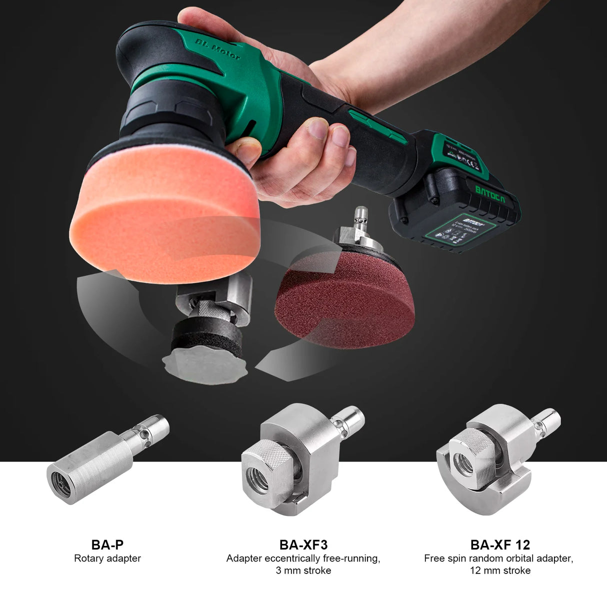 BATOCA S4 Cordless Mini Nano Car Polisher Kit with Quick-Change Heads